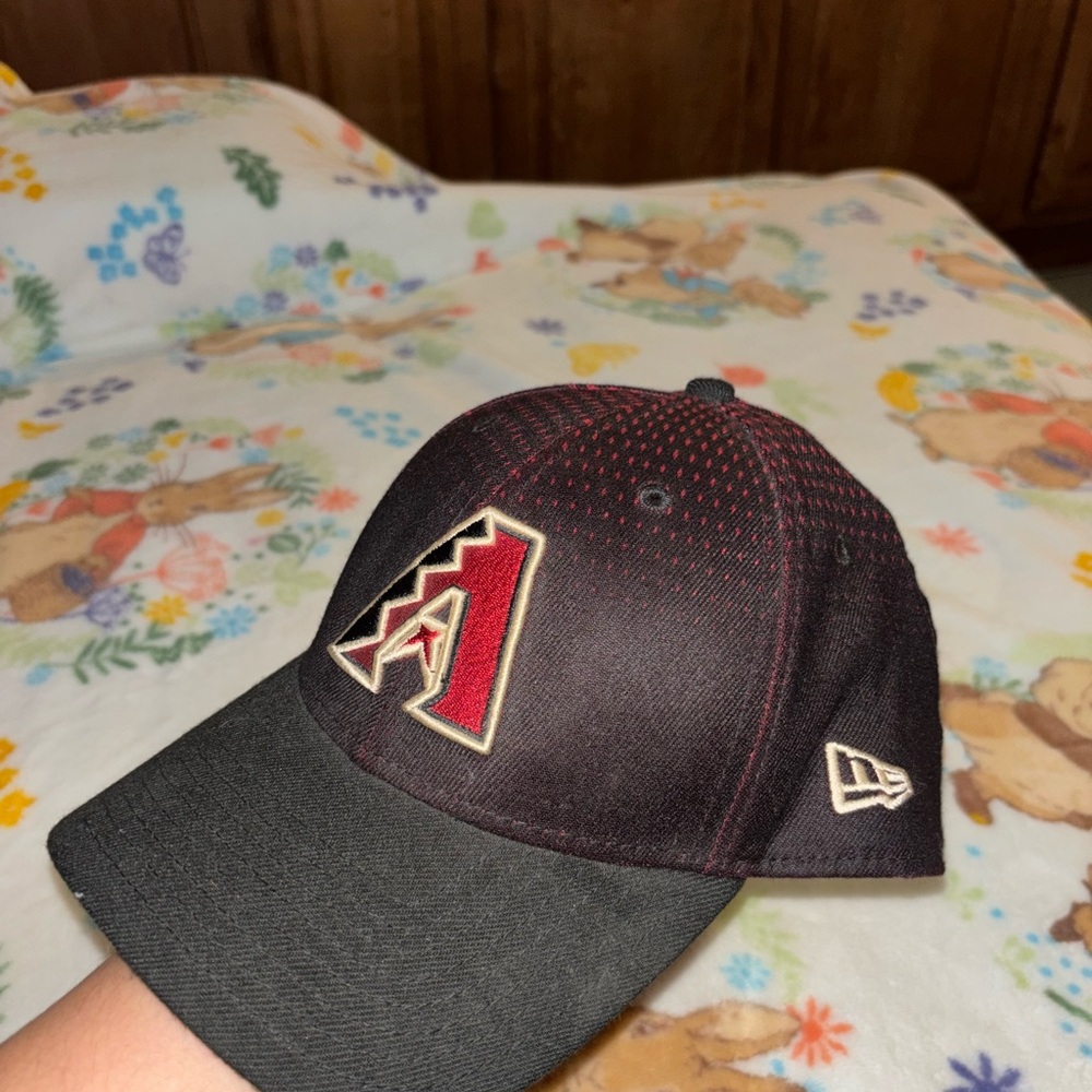 New Era Black and Burgundy Cap with Logo